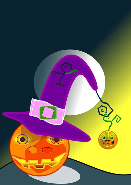 Pumpkin Hat Halloween Night — Stock Photo, Image