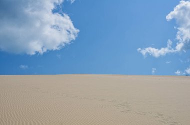 Tropikal kum, mercan ve mavi deniz zeminli beyaz plaj. Mozambik 'te. Vilankulos. Kötü adamlar.