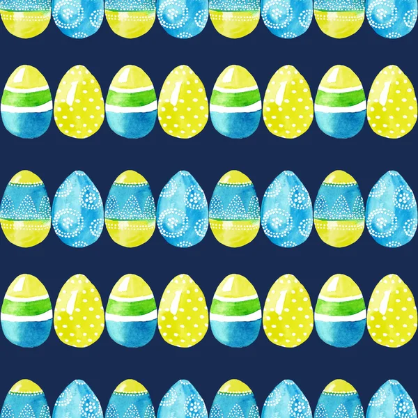 Seamless pattern with watercolor hand-drawn easter egg. — Stock Photo, Image