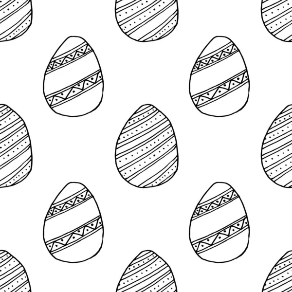 Padrão sem costura com ovos de Páscoa esboço do doodle . — Fotografia de Stock