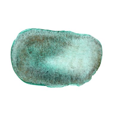 Sulu boya, yeşil zümrüt veya malakit karışımı bir şey çizmiş.