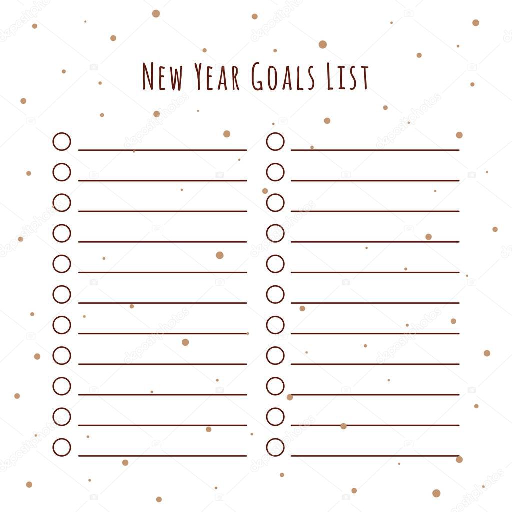 List of New Years Goals