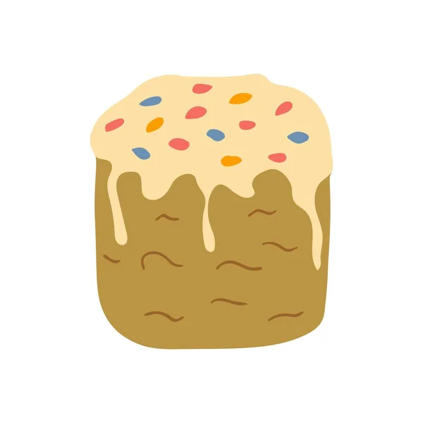 Cuire pour Pâques. Gâteau. Illustration colorée de style doodle — Image vectorielle