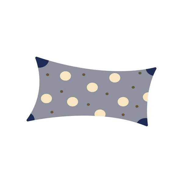 Soft Fluffy Pea Print Pillow Flat Vector Illustration Concept Sleep — Stock Vector