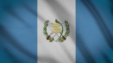 Guatemala bayrağı sallayarak animasyon. Tam ekran. Ülkenin sembolü.