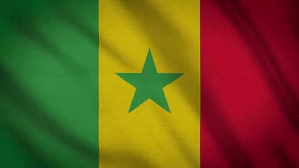 Senegalská Vlajka Vlající Animace Celá Obrazovka Symbol Státu — Stock video