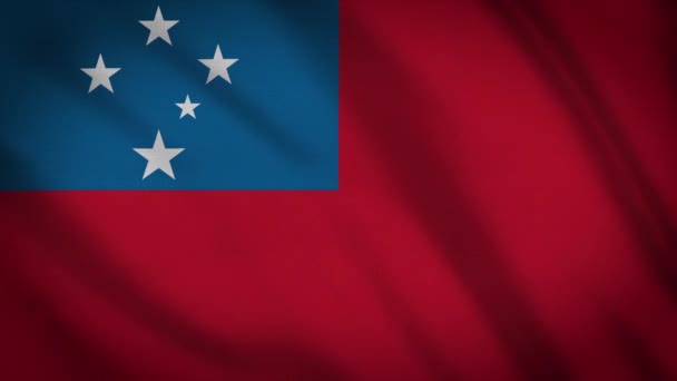 Samoa Flag Waving Animation Pantalla Completa Símbolo Del País — Vídeo de stock