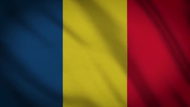 Romania Flag Waving Animation. Full Screen. Symbol Of The Country.