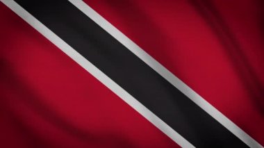 Trinidad ve Tobago bayrak animasyon sallayarak. Tam ekran. Ülkenin sembolü.