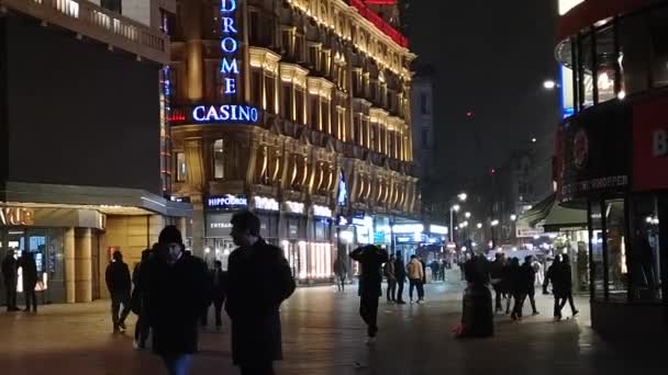 Лондонское Время Лестер Сквер Ночью — стоковое видео