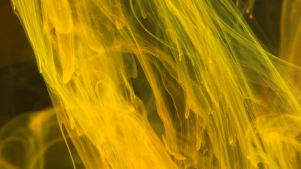 Yellow Liquid Paint Slow Motion Fundo Close Com Formas Abstratas Videoclipe