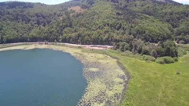 Hermoso Paisaje Otoño Con Montañas Bosque Lago Pavo — Vídeos de Stock