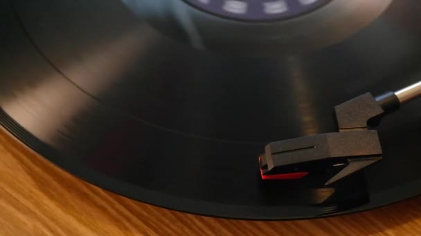 Turntable Vinyl Playing Close — Stock Video