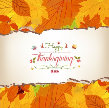 Şükran günün kutlu olsun akçaağaç yaprakları ile 