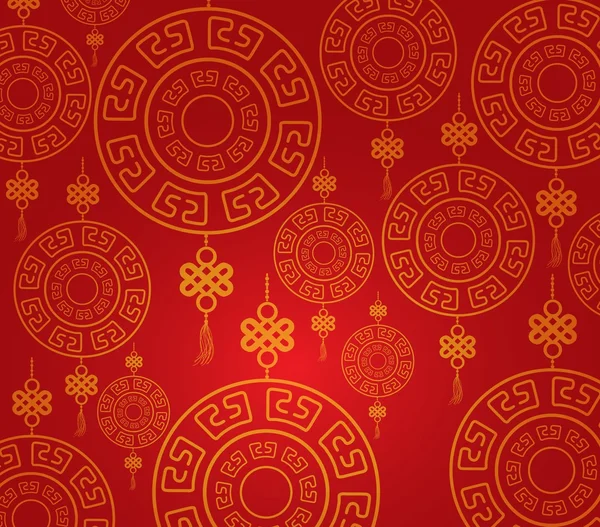 Čínský Nový rok mince vzor — Stockový vektor