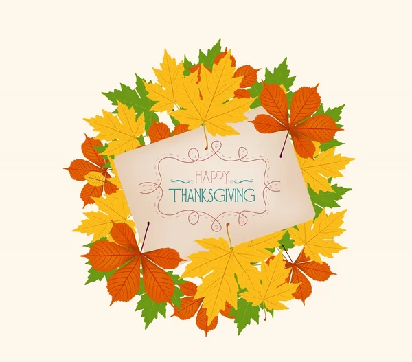Happy Thanksgiving envelopes maple leaves — Stock Vector