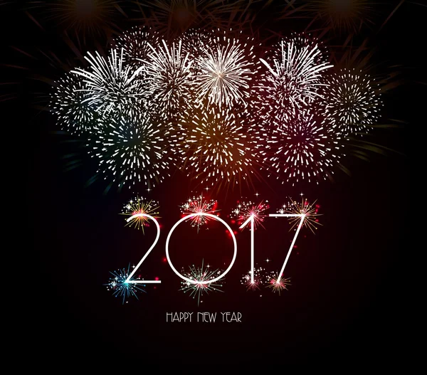Feliz ano novo 2017 fogos de artifício — Vetor de Stock