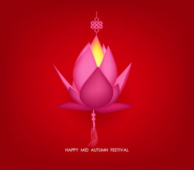 Çince orta Sonbahar Festivali arka plan. Lotus fener