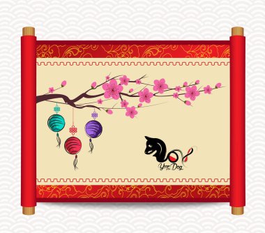 Mutlu çene yeni yıl 2018 kartı, köpek yılı