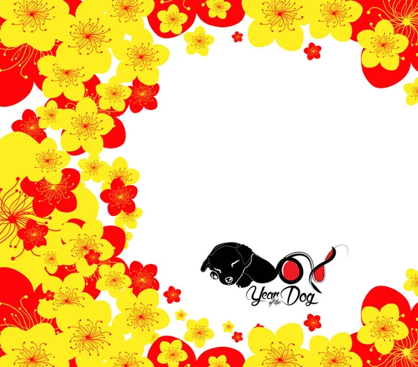 Mutlu çene yeni yıl 2018 kartı, köpek yılı