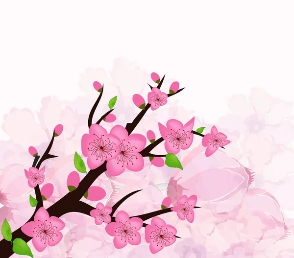 Carte du Nouvel An chinois avec fleur de prunier — Image vectorielle