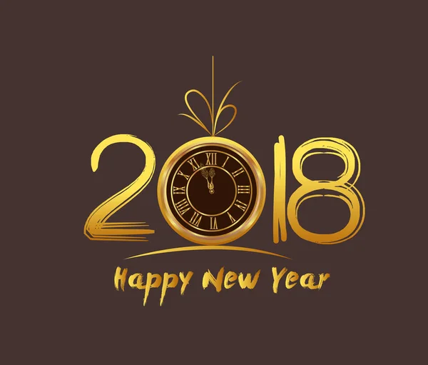 Happy New Year 2018 - oude vintage klok — Stockvector