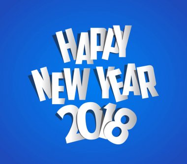 Katlama kağıt ile mutlu yeni yıl 2018 mektup