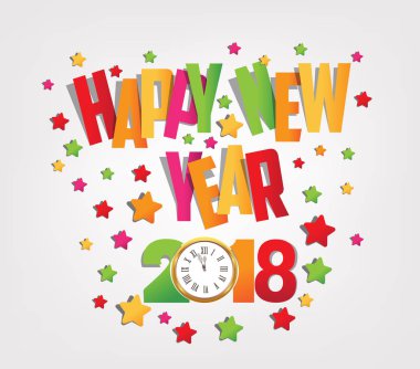 Mutlu yeni yıl 2018 renkli arka plan