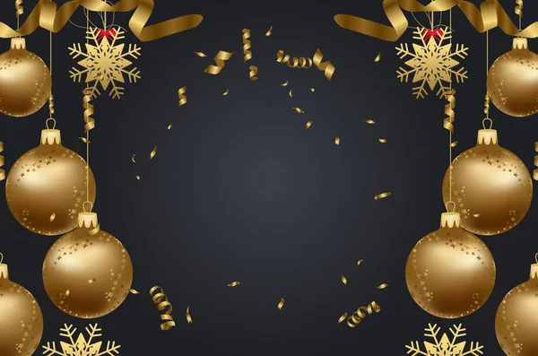 Feliz ano novo 2018 fundo com natal confetti ouro e preto cores rendas para o texto —  Vetores de Stock