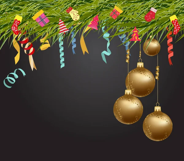 Gott nytt år 2018 bakgrund med jul konfetti guld och svart färger spets för text 2018 — Stock vektor