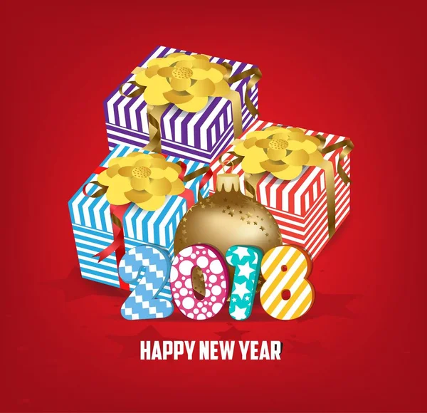 豪华典雅的圣诞和新年礼物海报。圣诞黄金球 — 图库矢量图片