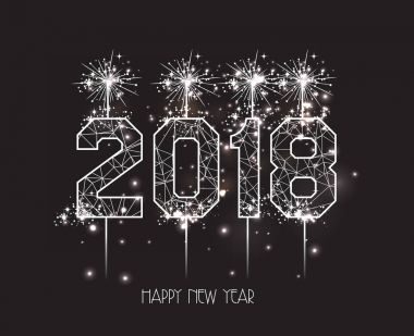 Yeni yıl 2018 poligonal LINE lambasının arka plan