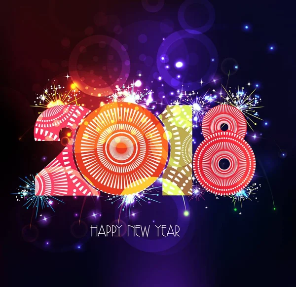 Frohes neues Jahr 2018 Feuerwerk abstrakten Hintergrund — Stockvektor