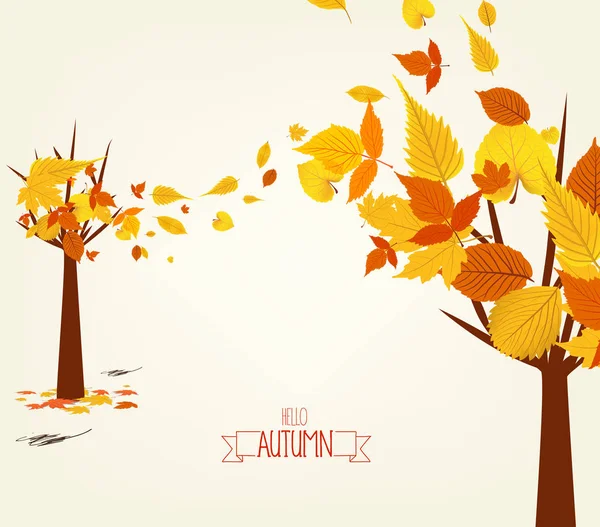 Vector Illustration of an Autumn Design. Autumn tree background — Stock Vector