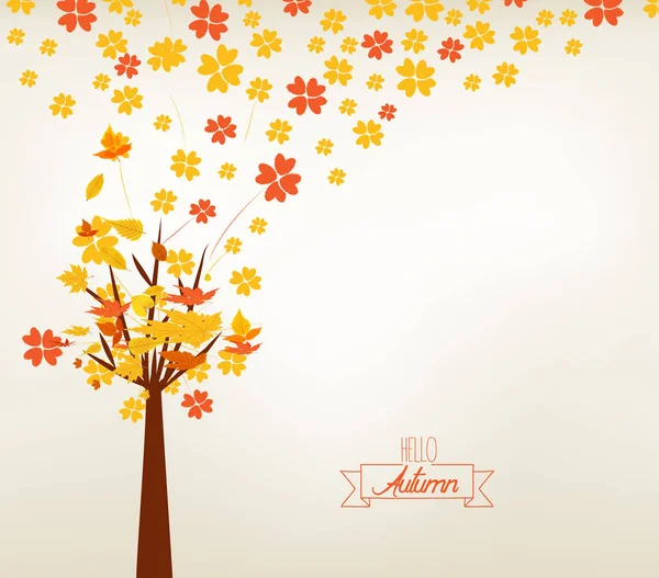 Ilustração vetorial de um design de outono. Outono árvore fundo — Vetor de Stock
