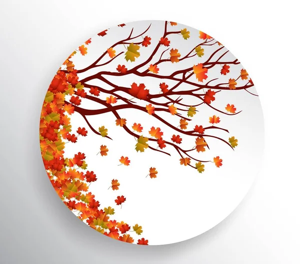 Fondo de otoño con hojas coloridas — Vector de stock