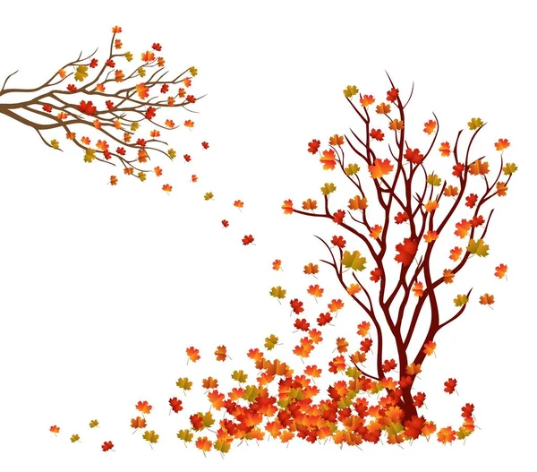 Hojas de otoño fondo — Vector de stock