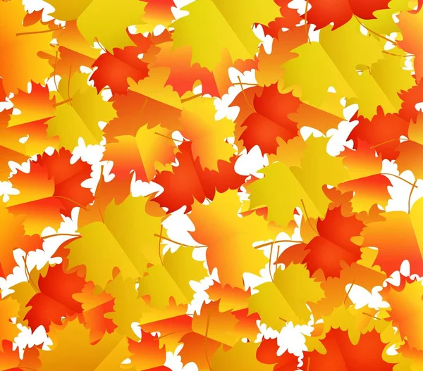 Patrón sin costuras con hojas de otoño coloridas — Vector de stock