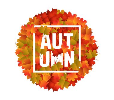 Sonbahar tipografik. Sonbahar yaprak