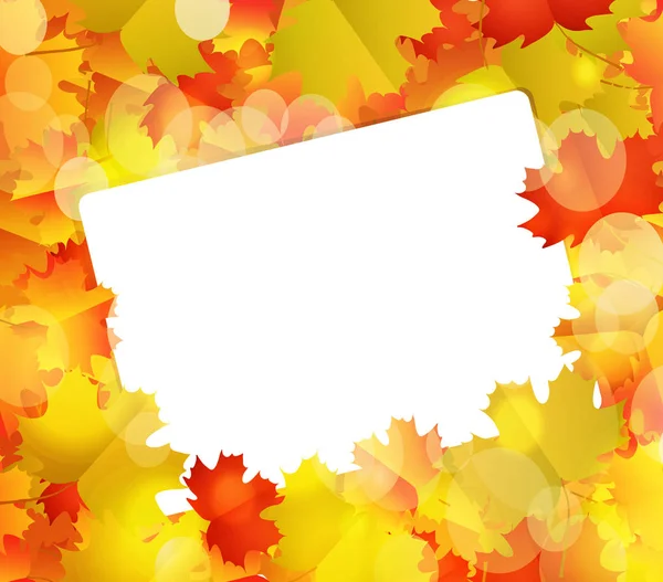 Autumn Background with blank paper — Stock Vector