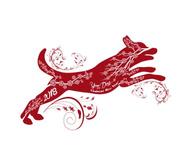 Çin köpeği Zodyak işareti dışında geleneksel kağıt kesme