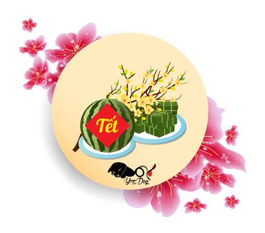 Pişmiş kare yapışkan pirinç keki, Vietnamca yeni yıl. (Çeviri 