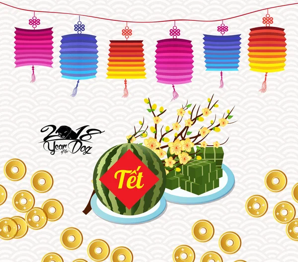 Pişmiş kare yapışkan pirinç keki, Vietnamca yeni yıl. (Çeviri 