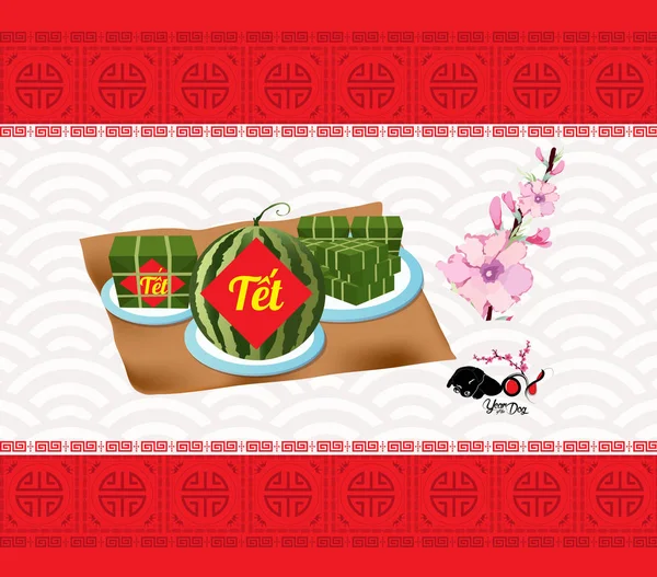 Pişmiş kare yapışkan pirinç keki, Vietnamca yeni yıl. (Çeviri 