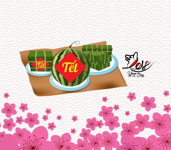 Pişmiş kare yapışkan pirinç keki, Vietnamca yeni yıl. (Çeviri 