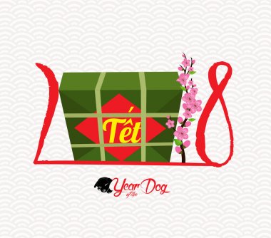 Pişmiş kare yapışkan pirinç keki, Vietnamca yeni yıl. (Çeviri 