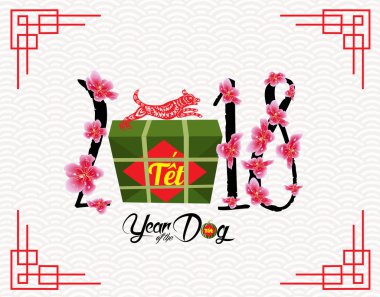 Pişmiş kare yapışkan pirinç keki, Vietnamca yeni yıl. (Çeviri 