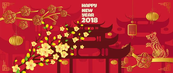 Kabile tarzı ve yeni yılın metin içinde a köpek ile banner 