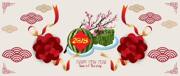 Kabile tarzı ve yeni yılın metin içinde a köpek ile banner