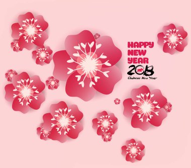 Çin yeni yılı arka plan Sakura Şubesi çiçeklenme